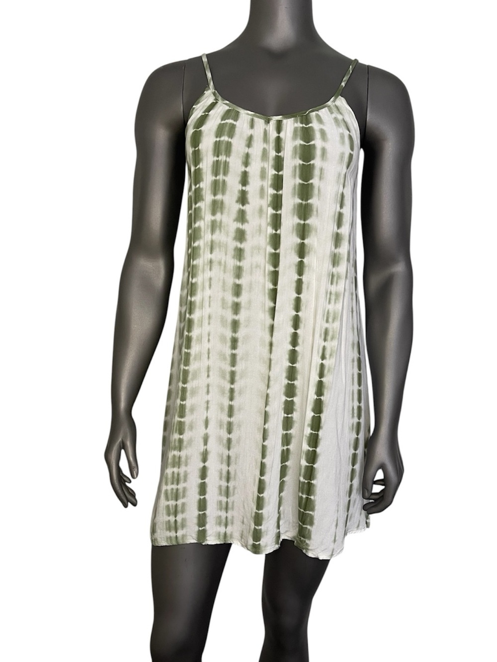 Cupshe Cover Up M Tie Dye Green White Strappy Scoop Neck Flowy Lightweight Tunic